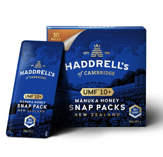 HADDRELLS UMF10+ MĀNUKA HONEY SNAP PACKS, 10x 8g