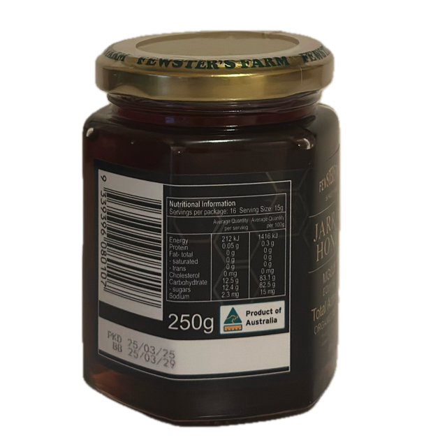 Jarrah Honey TA45+, Organic Certified, Equivalent MGO 2610 mg/kg