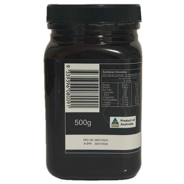 Jarrah Honey TA45+, Organic Certified,  Equivalent MGO 2610, 500g