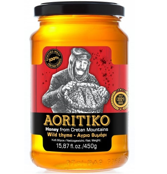 AORITIKO Cretan Wild Thyme Honey 500g, Greece