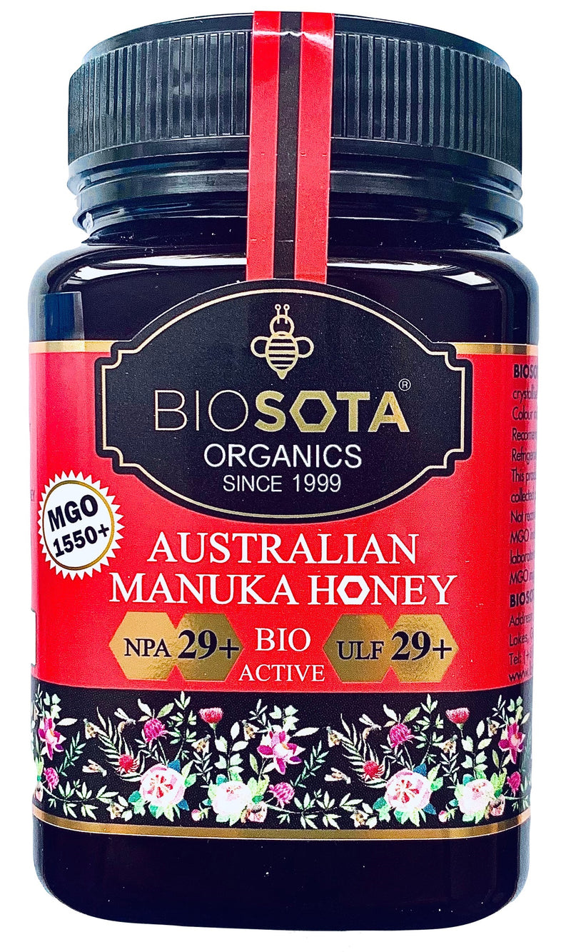 BioSota Organics Manuka Honey NPA 29+, MGO 1550 mg/kg, 500g - Manuka Canada, Honey World Store