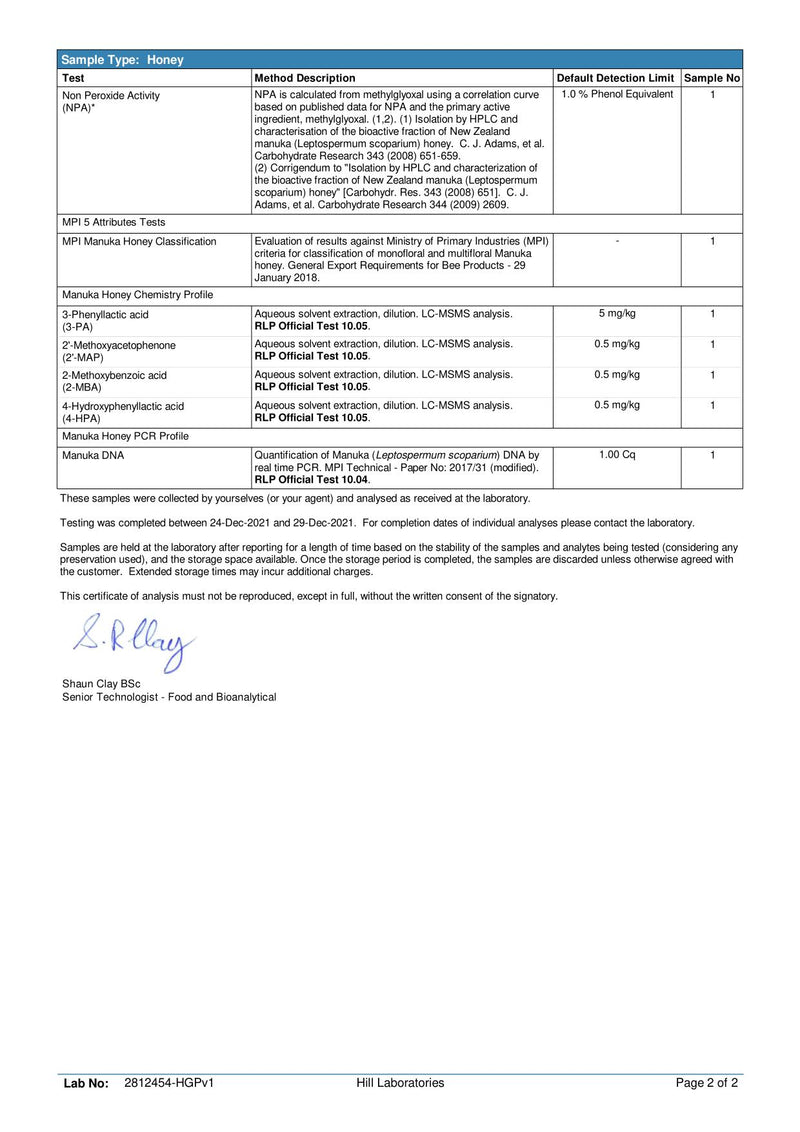 CAMMELLS Manuka Honey UMF 20+, MGO 851 mg/kg, 500g