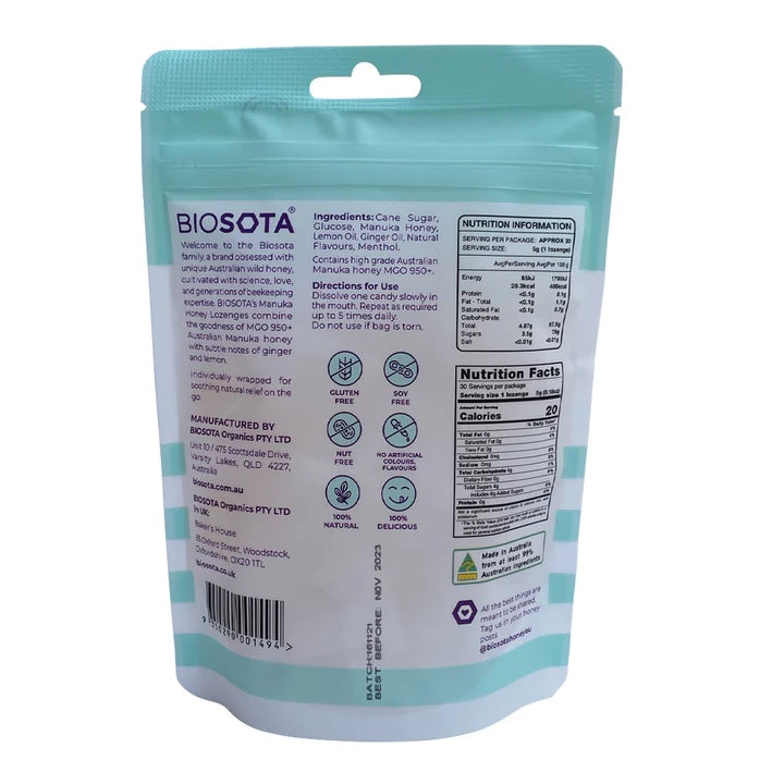 Manuka Honey Lozenges — Ginger & Lemon