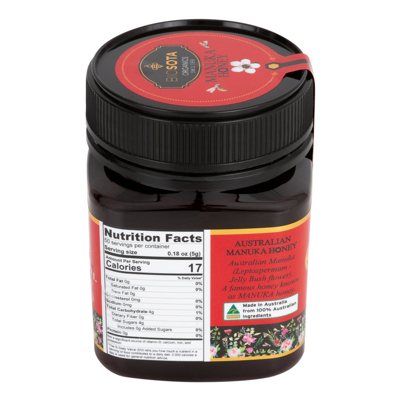 BioSota Organics MANUKA Honey MGO 300+ (Lab Test MGO 375 mg/kg), 250g - Manuka Canada, Honey World Store