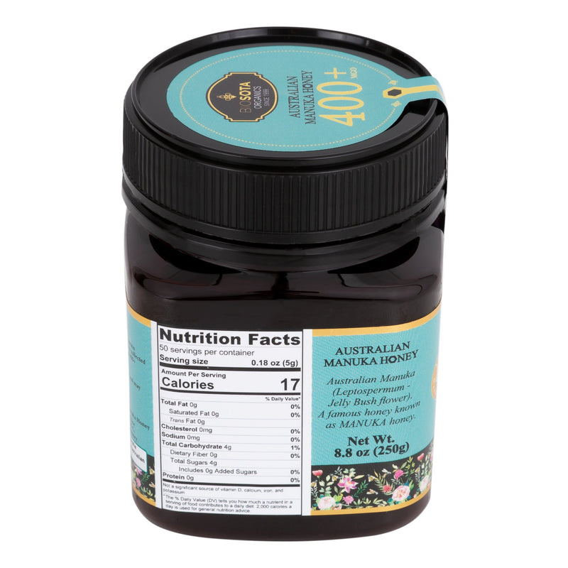 BioSota Organics MANUKA Honey MGO 400+ (Lab Test MGO 559 mg/kg), 250g - Manuka Canada, Honey World Store